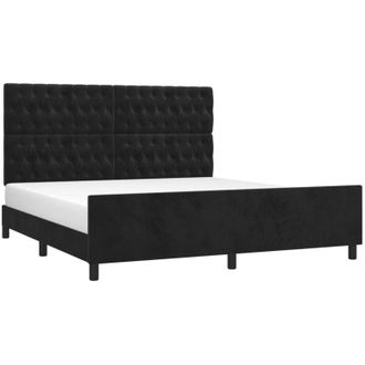 vidaXL Vidaxl - Estructura De Cama Con Cabecero De Terciopelo Negro 180x200 Cm