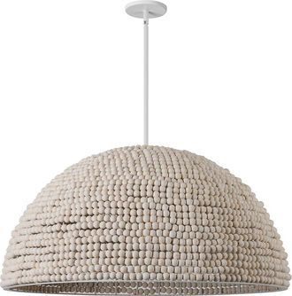 Dainolite Breanne Wood Beaded Dome Pendant