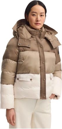Bugatti Gewatteerde jas met afneembare capuchon - Dames - Jassen - Beige - Maat: L Leer