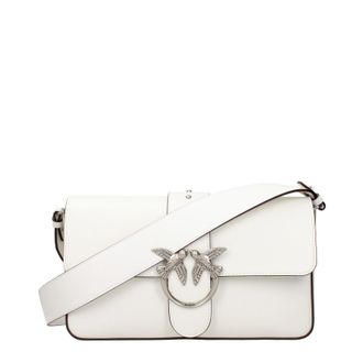 Pinko Pinko Love Damess Schoudertas Wit Leer