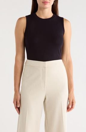 T Tahari Crewneck Ribbed Tank in Black at Nordstrom Rack, Size X-Small