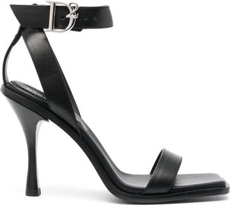 Dsquared2 D2-buckle 100mm leather sandals - women - Calf Leather/Calf Leather/Calf Leather - 39.5 - Black