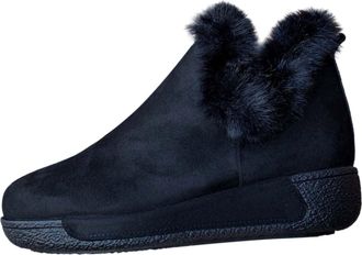 Generic Womens Winter Snow Boots - Ankle Booties, Fleece Lined Faux Suede, Waterproof Casual Hiking Shoes(Black,9.5)