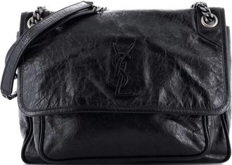 Saint Laurent Niki Chain Flap leren medium schoudertas - Zwart