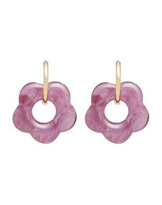 8 by YOOX SMALL HOOPS WITH RESIN FLOWER PENDANT