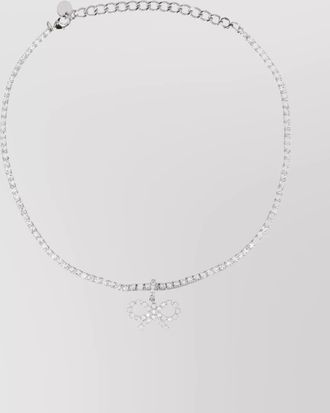 Self Portrait adjustable bow pendant chain necklace