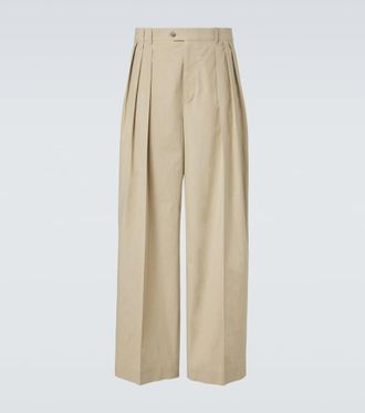 Calvin Klein Baxter pleated cotton straight pants