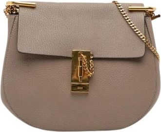 Chlo&eacute; Pre-owned Drew Shoulder Bag - Dames - Vintage Schoudertas - Beige - ONE Size - Leer - Vintage