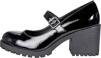 Dirty Laundry Womens Lita Jane Block Heel In Black Patent