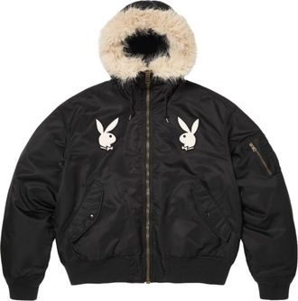 SUPREME x Playboy SS26 Hooded MA-1 Black SUP-SS26-052-BLK