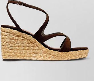 Jimmy Choo London leather wedge espadrilles
