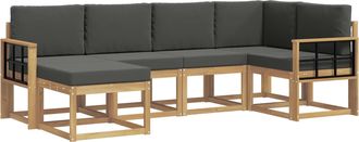vidaXL Conjunto De Sof&aacute;s De Exterior 6 Uds. Blanco Y Antracita Vidaxl
