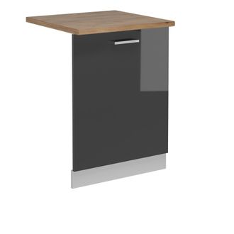 Vicco Tapa Del Lavavajillas R-line, Antracita Alto Brillo, 60 Cm, Et Roble