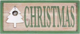 Melrose International Wood Framed Christmas Bell Sign