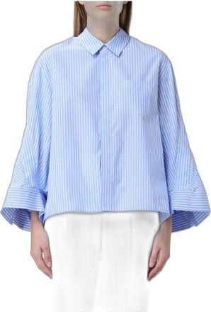 Meimeij Overhemd met Borstzak - Dames - Blouses & Shirts - Blauw - Maat: S Katoen