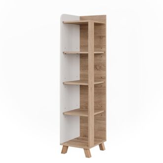 Vicco Estanter&iacute;a De Ba&ntilde;o Karen, Sonoma/blanco, 30 X 128 Cm Con 4 Compartimentos