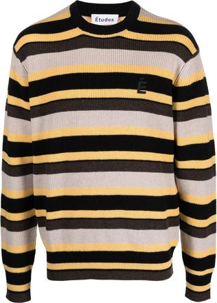 Études Studio Boris striped knitted jumper - men - Cotton/Wool - 1 - Neutrals