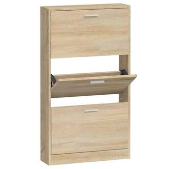 vidaXL Mueble Zapatero Madera Contrachapada Color Roble 59x17x108 Cm Vidaxl