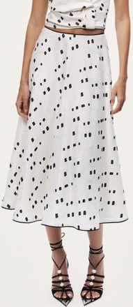 Nocturne Womens High-Rise Midi Skirt with Print Details in Multi-Colored at Nordstrom, Size X-Small Eu
