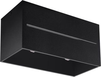 Sollux Lighting Lámpara de techo negro aluminio alt. 10 cm