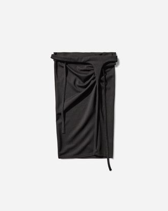 Ottolinger Women s Twisted Pencil Skirt Black Pinstripe