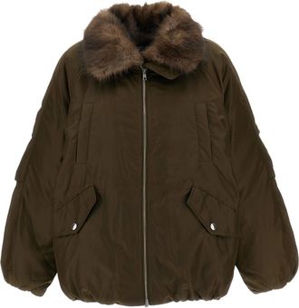 Stand Studio Green Thilda Oversized Padded Nylon Jacket