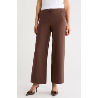 T Tahari Textured Wide Leg Pants in Cocoa Bean at Nordstrom Rack, Size 12