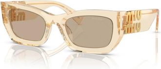Miu Miu Elegante zonnebril voor stijlvolle look - unisex - Zonnebrillen - Beige - 53 MM - Accessoires