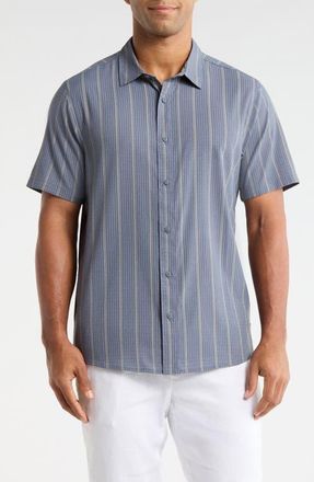 Roark Bless Up Short Sleeve Button-Up Shirt in Neptune at Nordstrom, Size Xx-Large