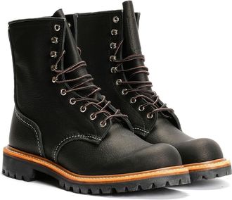 Red Wing Shoes 8-Inch Logger Oil Leather Mens Black Boots - Size UK 10.5