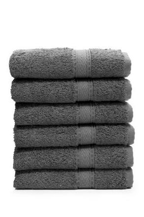 Linum Home Textiles Sinemis Terry Washcloths - Set of 6 in Dark Grey at Nordstrom Rack