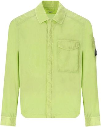 C.P. Company Chrome-R Zak Wit Peer Overshirt - Heren - Zomerjassen - Groen - M - Nylon - Jassen