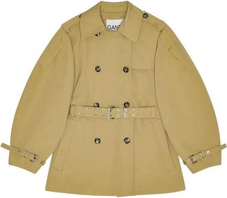Ganni Heavy Twill Midi Trench Coat