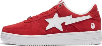A Bathing Ape Bape Sta Red White BAPESTA-SUEDE-PACK-RED
