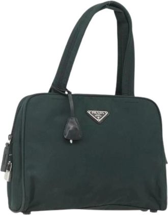 Prada Pre-owned Handbags, female, Green, Size: ONE SIZE Pre-owned Vintage Nylon Handbag