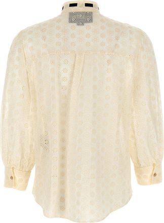 Valentino Garavani Womens White Cotton Blouse