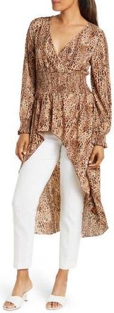 Patrizia Luca Deep V High-low Tunic in Brown at Nordstrom Rack, Size Medium