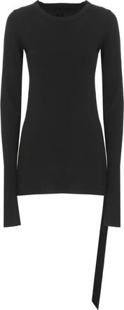 Rick Owens Rib LS T-Shirt - Dames - Longsleeves - Zwart - XS - Katoen - Tops