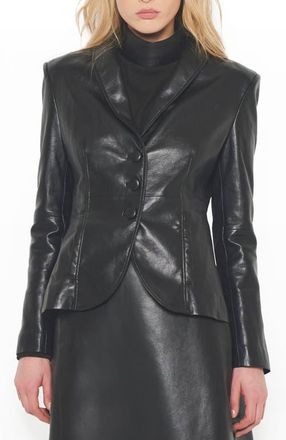 AS by DF Denise Upcycled Tailord Leather Blazer in Black at Nordstrom, Size Xx-Large