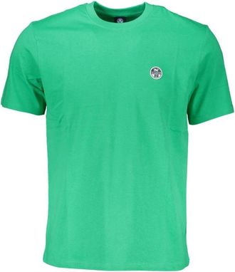North Sails Groen Katoenen T-shirt met Logo - Heren - T-shirts - Groen - M - Katoen - Tops