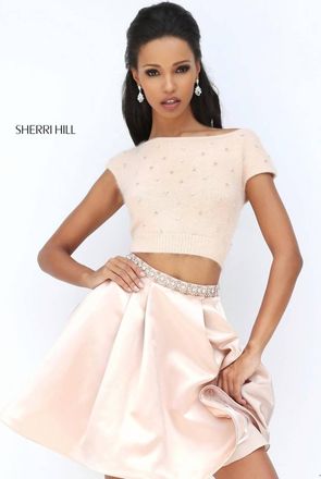Sherri Hill Womens Evening Dress In Blush