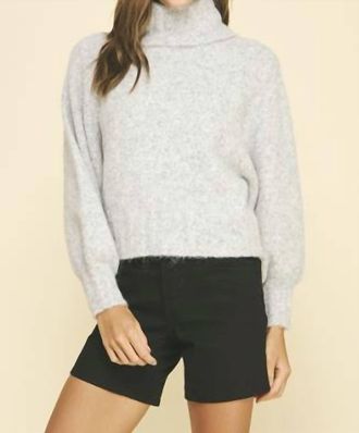 Pinch Design Turtle Neck Knit Sweater In Heather Grey