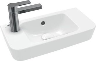 Villeroy & Boch O.novo - Lavamanos Compact 50x25 Cm, Con Rebosadero, 1 Orificio Para Grifo A La Izquierda, Blanco Alpino 4342l501