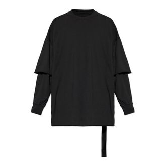 Rick Owens Long Sleeve Tops, male, Black, Size: ONE SIZE Long-Sleeved T-Shirt
