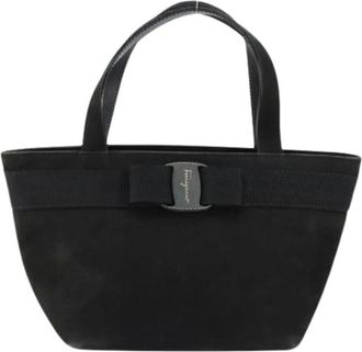 Ferragamo Pre-owned Su&egrave;de Handtas - Dames - Vintage Handtas - Zwart - ONE Size - Su&egrave;de - Vintage