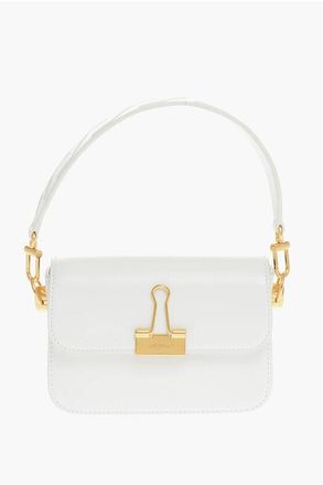 Off-white Leather Shoulder Bag PLAIN BINDER With Gold Details size One Size