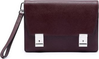 Prada Pre-owned Prada Saffiano Double Lock Convertible Clutch Ladies PXB4TL7ER25HAD6B