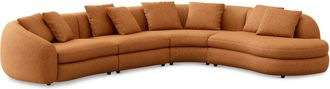 Castlery Fable Extended Chaise Sectional Sofa Right Facing Customized, Performance Boucle, Rust, Spill Resistant, Ultra Deep Seats for Castlery