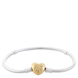Pandora Heart Clasp Snake Chain Bracelet, Size 16