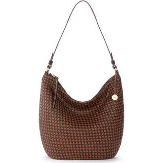 The Sak Sequoia Hobo Leather Bag in Woven Mahogany Cognac at Nordstrom
